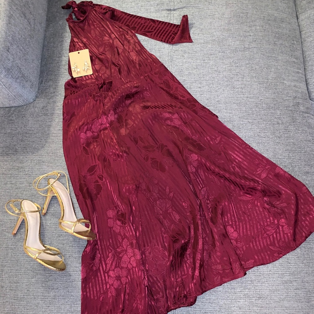 Forever 21 halter A line dress with split.